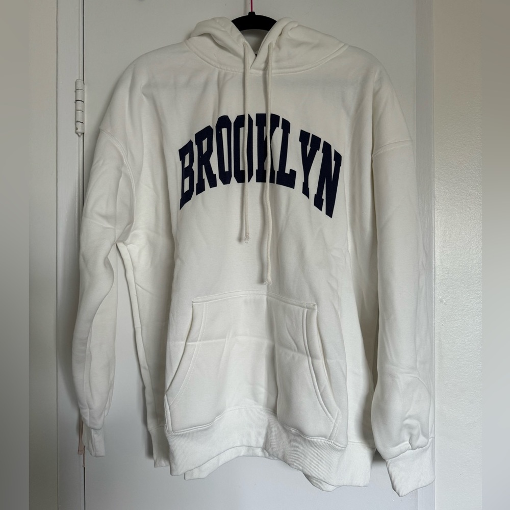 Nwot Brandy Melville X John Galt Brooklyn Hoodie In White